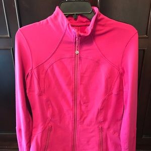Lululemon define or contour jacket in pink.